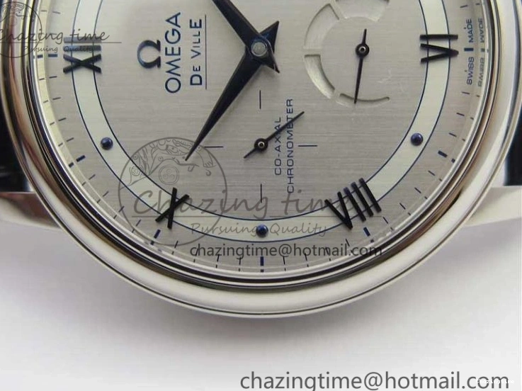 0312 Timeless De Ville Prestige Real PR SS ZF 1:1 Best Edition Gray Dial Blue Markers on Blue Leather Strap MIYOTA 7936